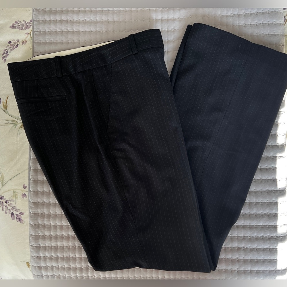 Banana Republic Blue Fine Pinstripe Pants Martin Fit 10Long/Tall